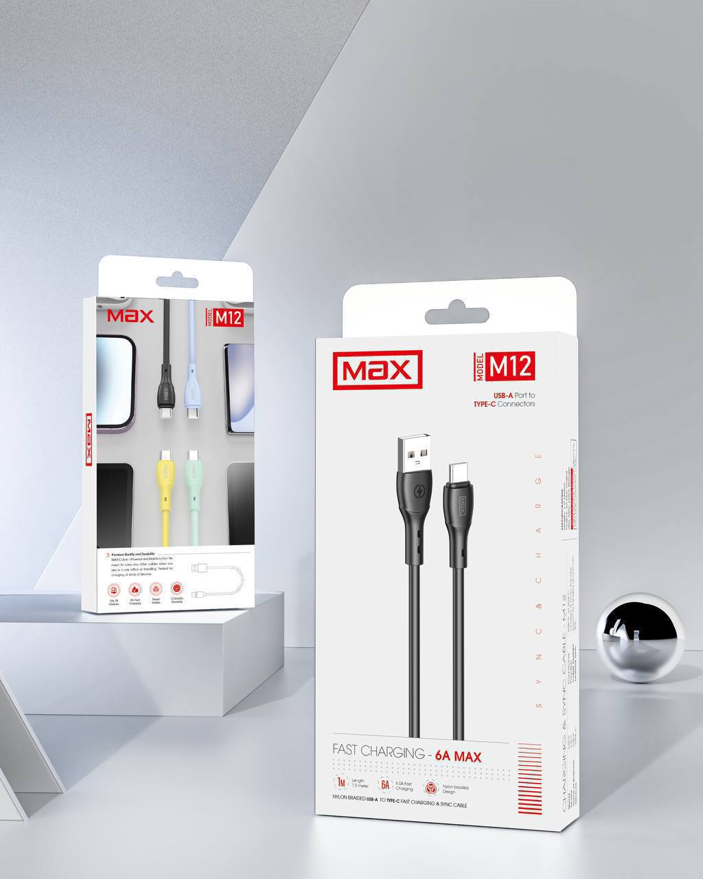 کابل شارژ یو اس بی به تایپ سی M12 مکس