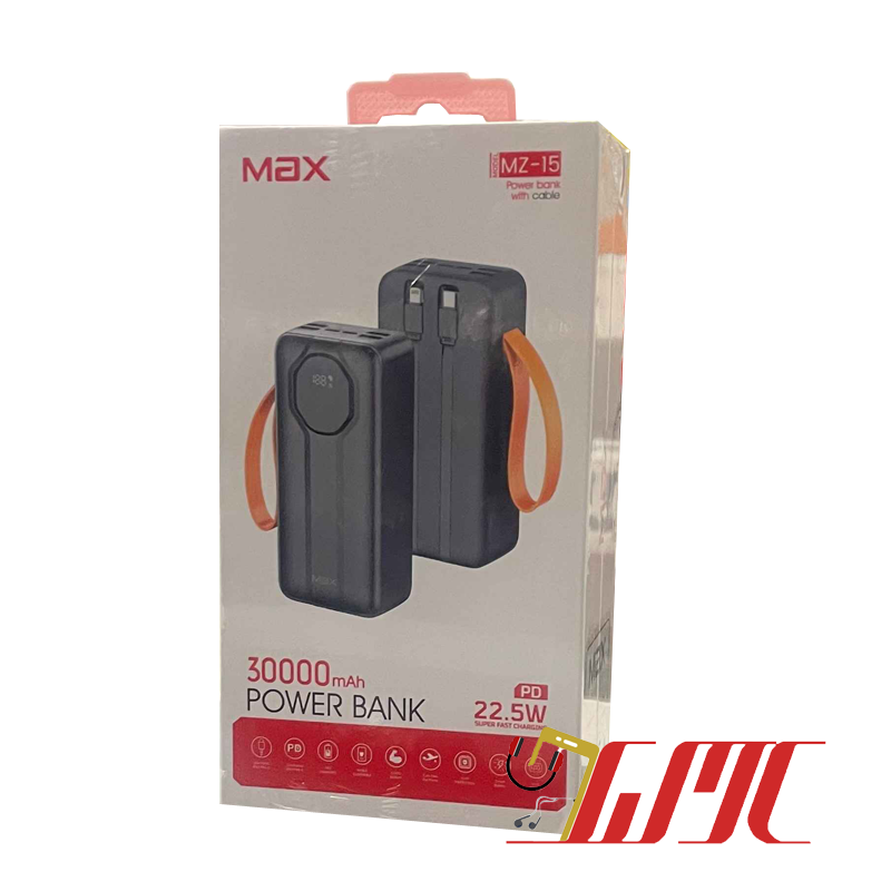 پاوربانک 30000 میلی آمپر MAX MZ-15