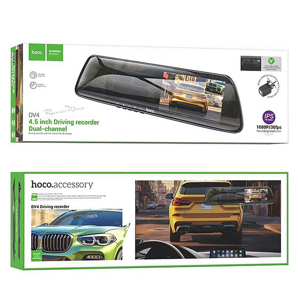 دوربین ثبت وقایع خودرو هوکو مدل DV4 به همراه دوربین عقب